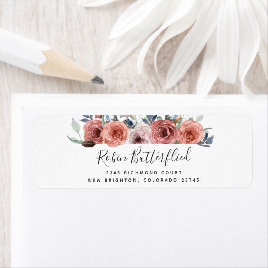 Blüte und Blauer Bläschen Rücksendeadresse (Insitu)