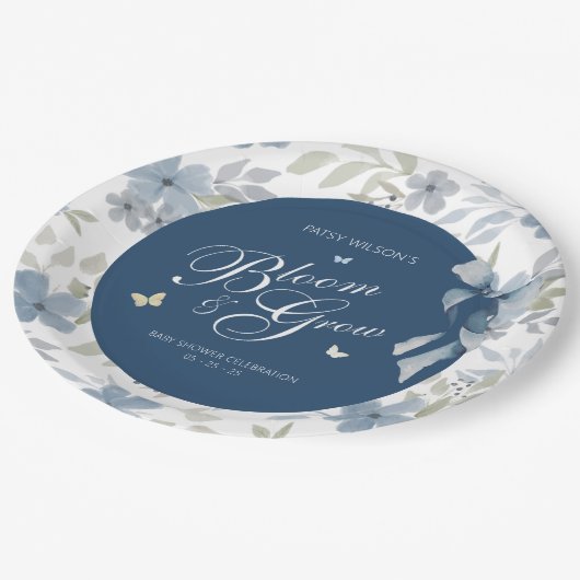 Blüte und Blütendusche Pappteller (Schrägansicht)