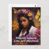 Blüte, wo du bläst postkarte (Vorne/Hinten)