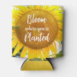 Blüte, wo man gelbe Sonnenblumen gepflanzt hat Dosenkühler