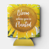 Blüte, wo man gelbe Sonnenblumen gepflanzt hat Dosenkühler (Rückseite)