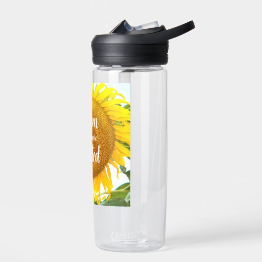 Blüte, wo man gelbe Sonnenblumen gepflanzt hat Trinkflasche (Links)