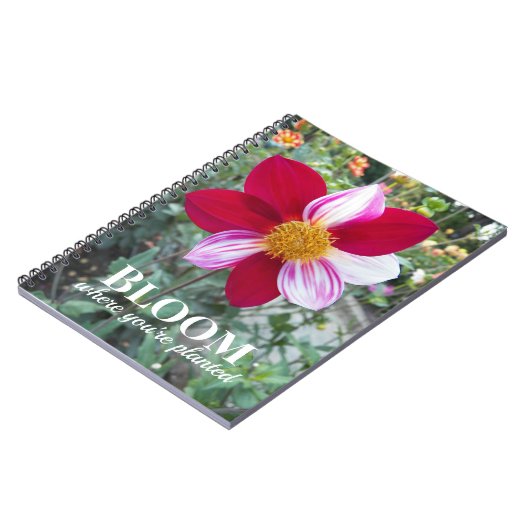 Blüte, wo man Zitat pflanzt Blumenzettel Notizblock (Linke Seite)