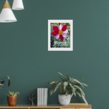 Blüte, wo man Zitat pflanzt Blumenzettel