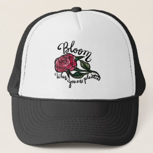 Blüte, wo Sie gepflanzt rote Rose Garden Truckerkappe