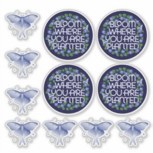 Blüte, wo Sie gepflanzt werden Transparent Vinyl Aufkleber