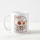 Blüte, wo Sie gepflanzt werden, Wildblume Kaffeetasse (Links)