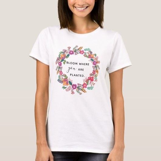 Blüte, wo Sie im Herbst Blumenreath gepflanzt werd T-Shirt (Vorderseite)