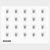 Blüte Zen Artwork, monochrom - Runder Aufkleber (Blatt)