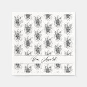 Blüte Zen Doodle Art hell-dunkel - Serviette (Vorderseite)