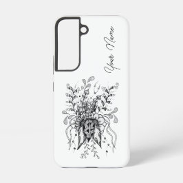 Blüte Zen Doodle Art, schwarz-weiß - Samsung Galaxy Hülle