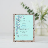 Blüten 50. Hochzeitstag Einladung (Stehend Vorderseite)