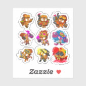 Blüten 6 aufkleber (Blatt)