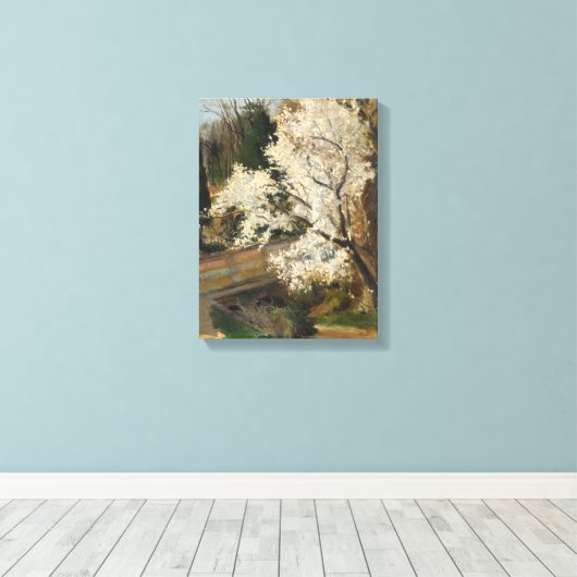 Blüten an der Brücke Leinwanddruck (Insitu (Holzboden))