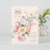 Blüten Aquarell Blume Schick Frühlingstrasse Moder Einladung (Stehend Vorderseite)