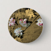 Blüten auf Sepia-Blumen-Knopf Button (Vorderseite)
