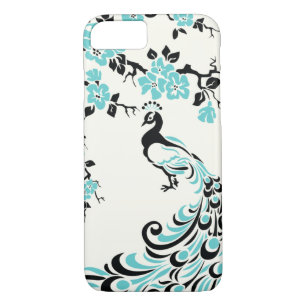 Blüten aus Schwarz, Aqua-Blau Case-Mate iPhone Hülle