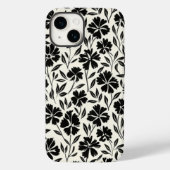 Blüten aus schwarzer und weißer Hand Case-Mate iPhone Hülle (Rückseite)