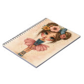 Blüten-Ballerina-Mädchen-Notizbuch Notizblock (Linke Seite)