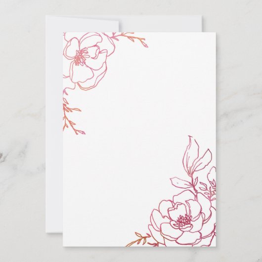 Blüten Blumenzehen-Design Einladung (Rückseite)