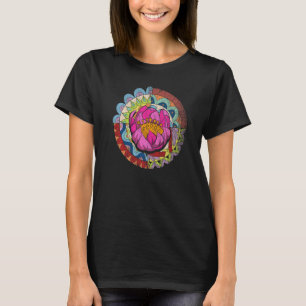 Blüten-Boho-Spiritual-Mandala-Yoga-Bunt T-Shirt