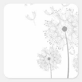 Blüten Dandelion Blume Frieden Liebe Schicksal Quadratischer Aufkleber