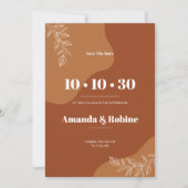 Blüten der Liebe : Einfache Abstrakte Blätter Save The Date (Vorderseite)