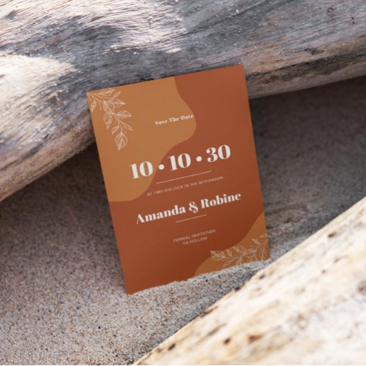 Blüten der Liebe : Einfache Abstrakte Blätter Save The Date