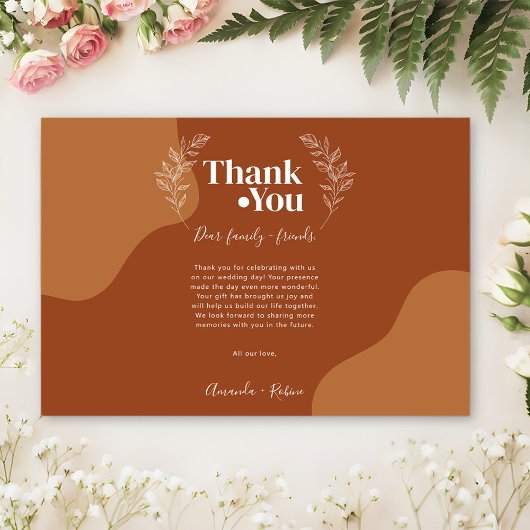 Blüten der Liebe: Einfache Abstrakte Blätter Viele Dankeskarte