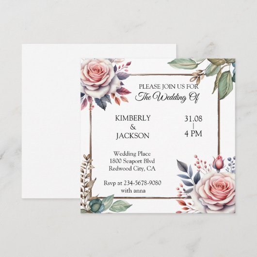 Blüten der Liebe Einladung (Vorne/Hinten)