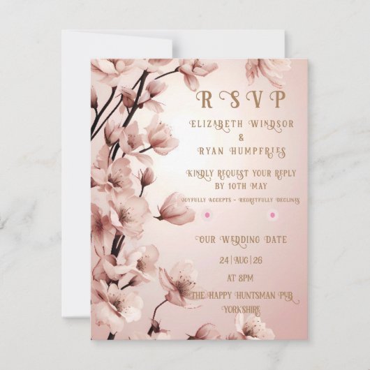 Blüten der Liebe" Einladung zur Hochzeit (Vorderseite)