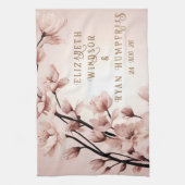 Blüten der Liebe" Einladung zur Hochzeit Geschirrtuch (Vertikal)