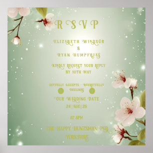 Blüten der Liebe" Einladung zur Hochzeit Poster