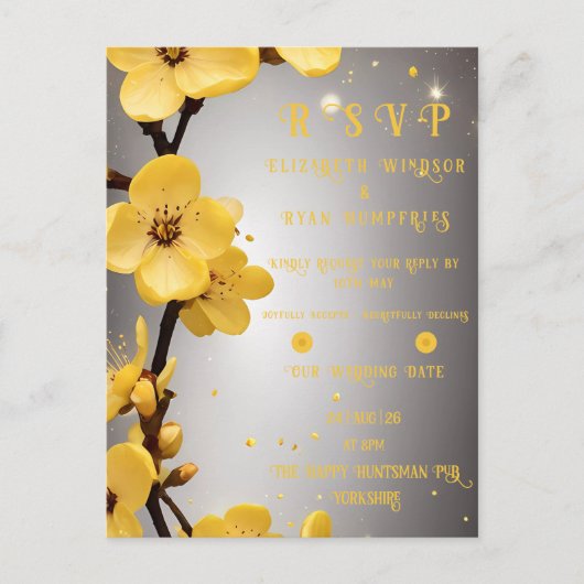 Blüten der Liebe" Einladung zur Hochzeit Postkarte (Vorderseite)