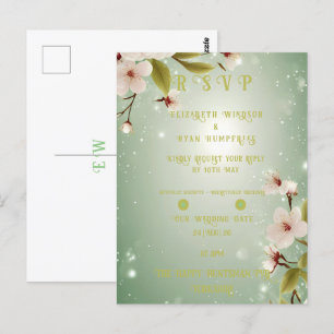 Blüten der Liebe" Einladung zur Hochzeit Postkarte