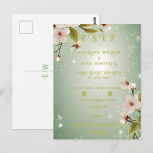 Blüten der Liebe" Einladung zur Hochzeit Postkarte