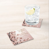 Blüten der Liebe" Einladung zur Hochzeit Rechteckiger Pappuntersetzer (Vor Ort)