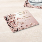 Blüten der Liebe" Einladung zur Hochzeit Rechteckiger Pappuntersetzer (angewinkelt)