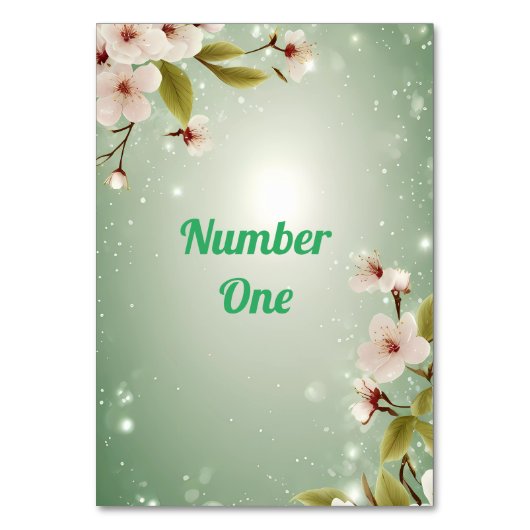 Blüten der Liebe" Einladung zur Hochzeit Tischnummer (Rückseite)