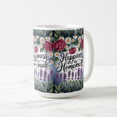 "Blüten des Glücks: "Glück ist hausgemacht" Kaffeetasse (VorderseiteRechts)