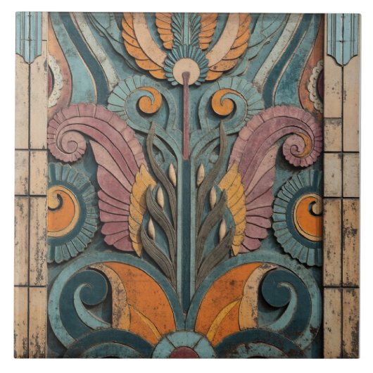 Blüten des goldenen Zeitalters Fliese (Vorderseite)