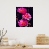 Blüten des Opuntien 2 Poster (Küche)