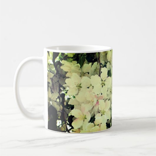 Blüten des weißen Frühlings Kaffeetasse (Links)