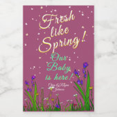 Blüten Duschen frisch wie Frühling! Burgunderrot Weinetikett (Einzelnes Label)