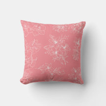 Blüten-Eleganz – Weiches Rosa Blumenkissen