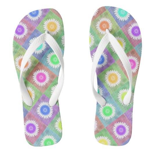 Blüten Flip Flops Badesandalen (Fußbett)