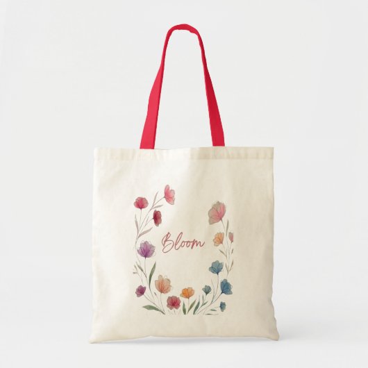 Blüten-Florale Soft-Pastell-Botanik-Ästhetik Tragetasche (Vorne)
