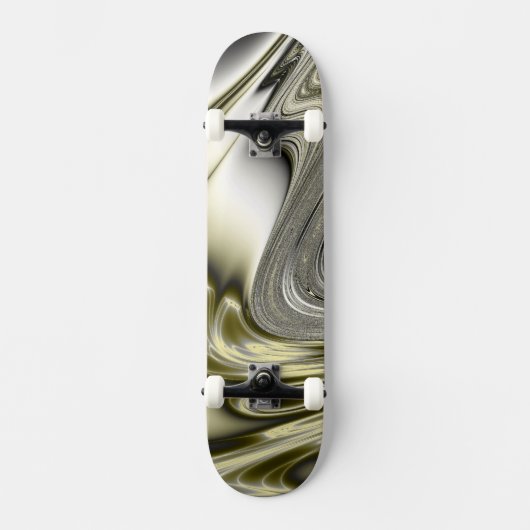 Blüten-goldenes Fraktal Skateboard (Vorderseite)