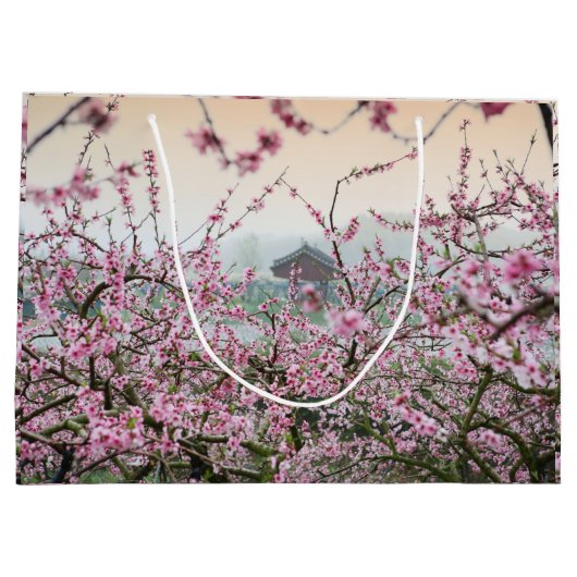 Blüten Große Geschenktasche Geschenktüte (Rückseite)