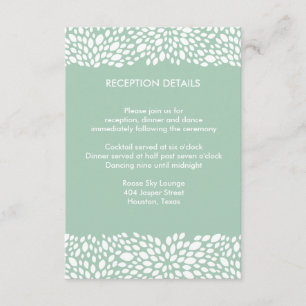 Blüten Hochzeitsempfang/Organisation nach Maß Begleitkarte